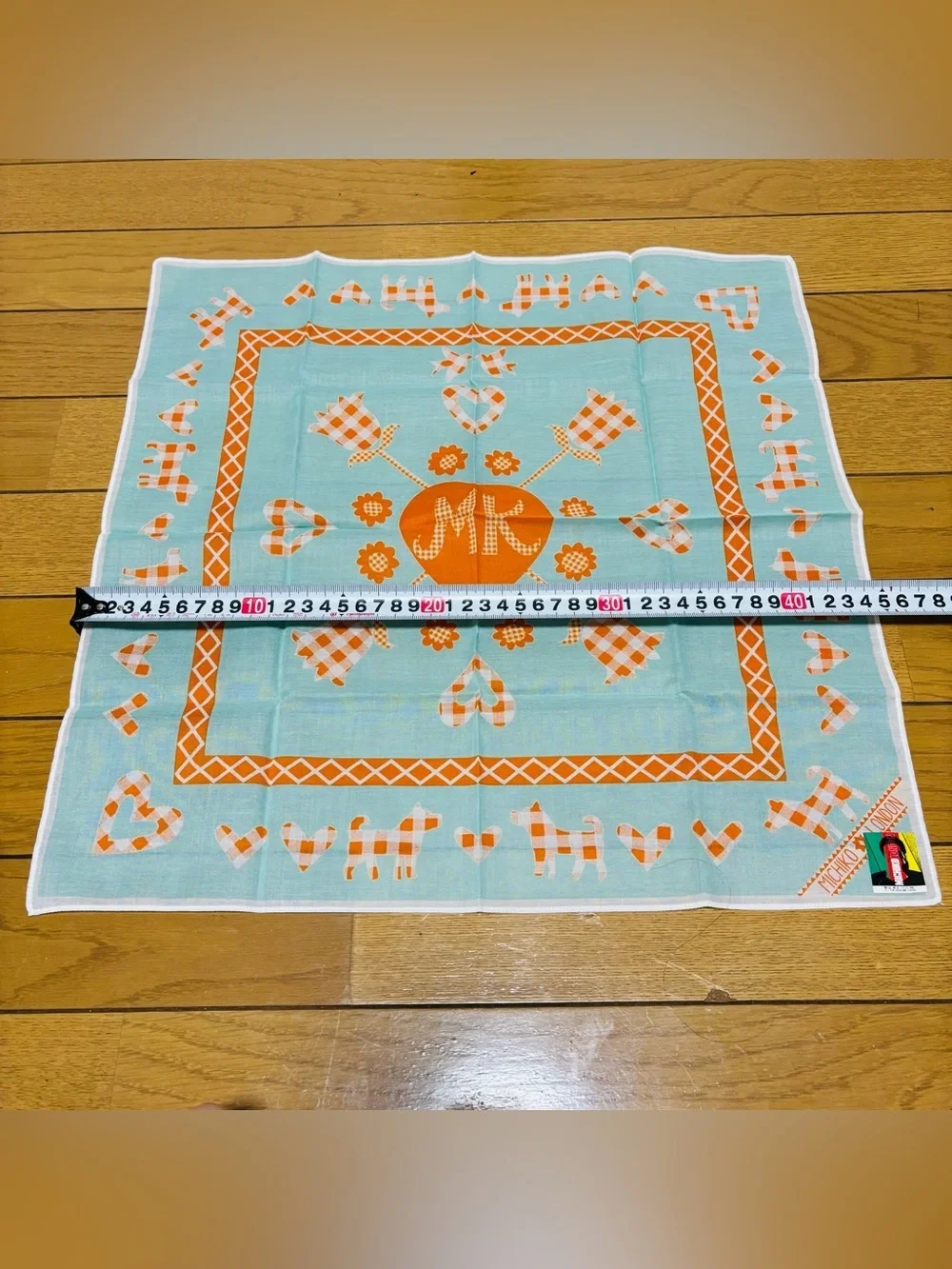 Michiko London Multicolor 100% Cotton Handkerchief/Bandana/Scarf size 45cm 18”